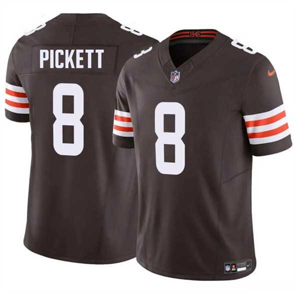 Men & Women & Youth Cleveland Browns #8 Kenny Pickett Brown 2025 F.U.S.E. Vapor Limited Stitched Jersey